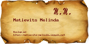 Matievits Melinda névjegykártya